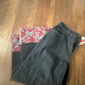 Cider Black and Red Flare Jeans